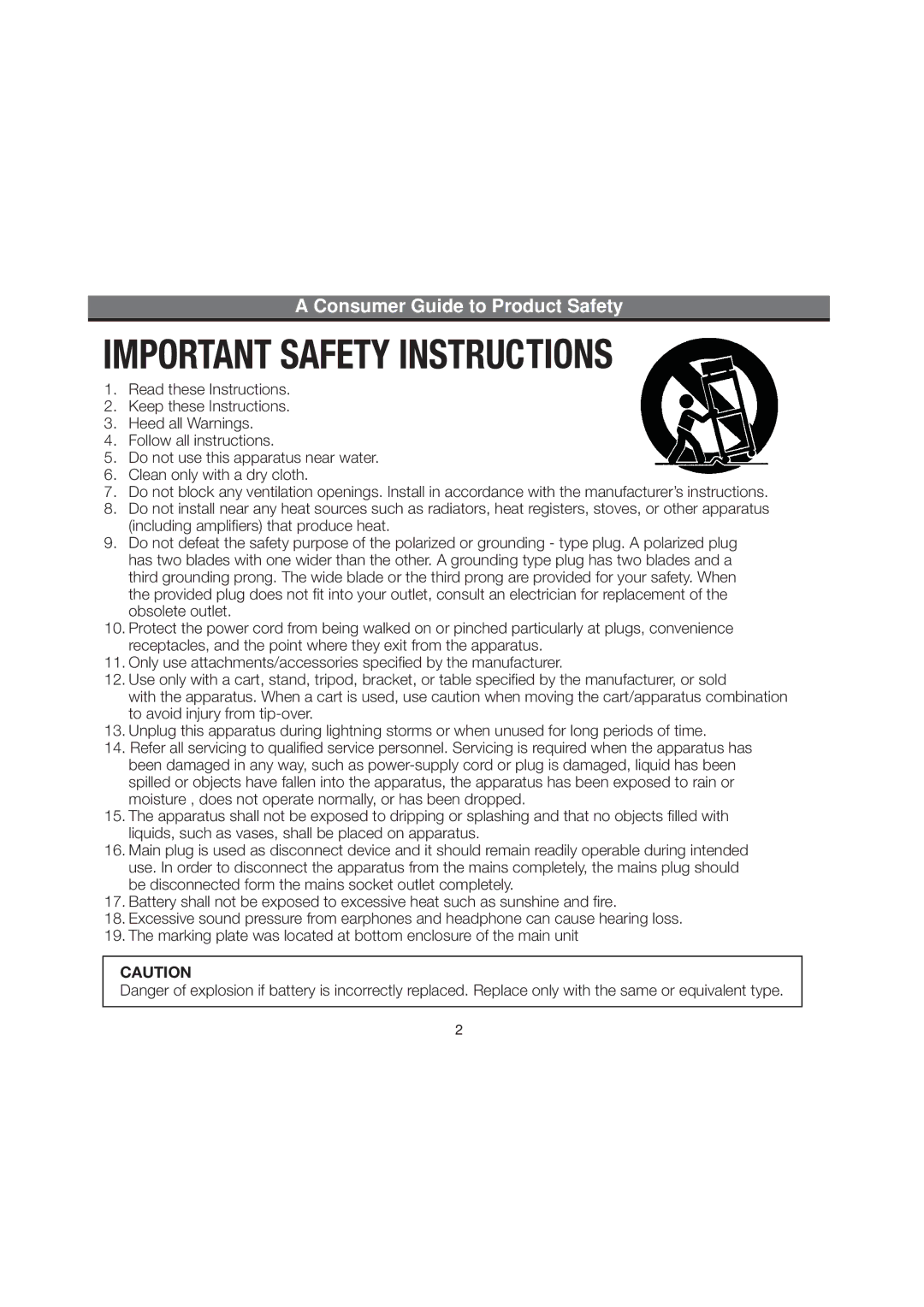 iHome iH51 manual Consumer Guide to Product Safety 