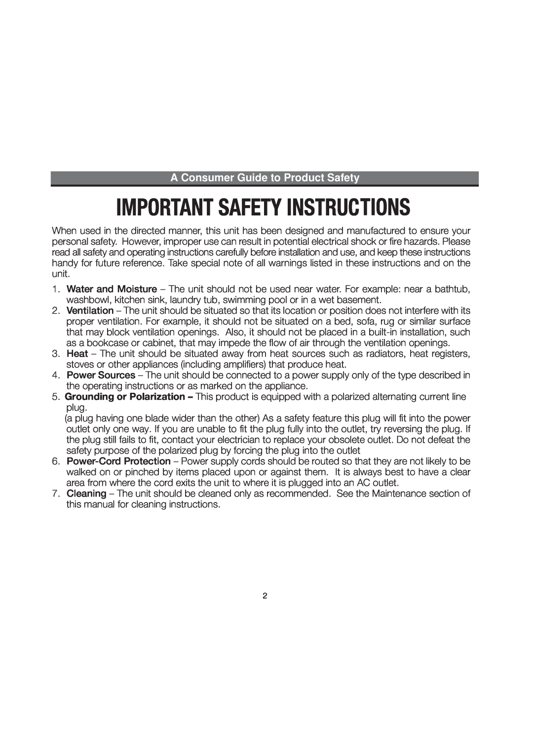 iHome IH52 manual A Consumer Guide to Product Safety 