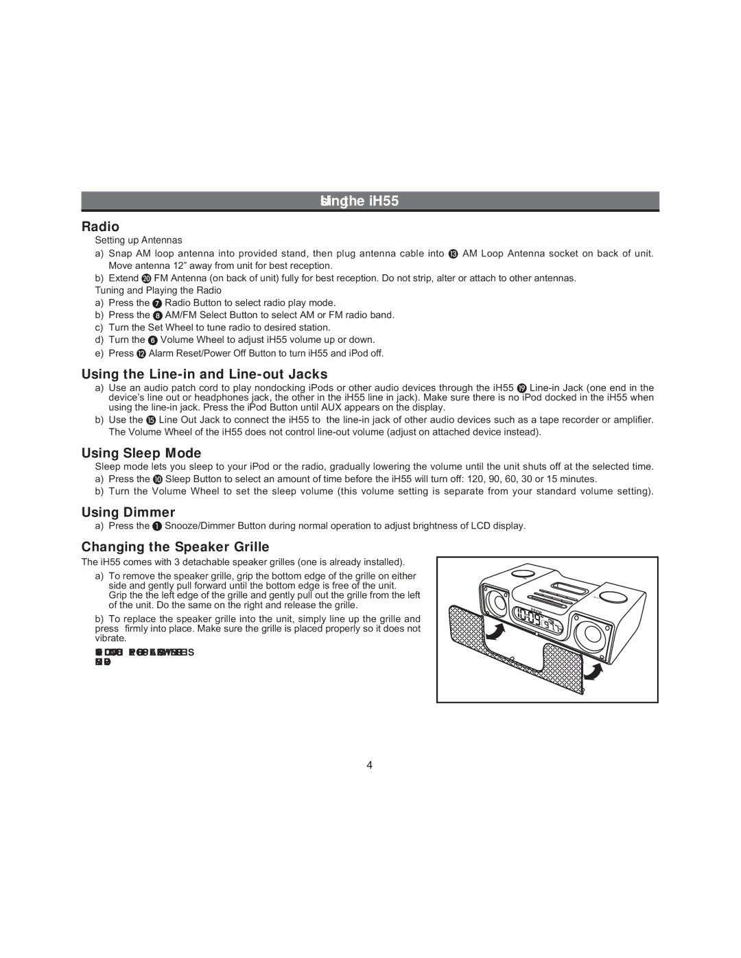 iHome iH55 manual Setting up Antennas, Tuning and Playing the Radio 