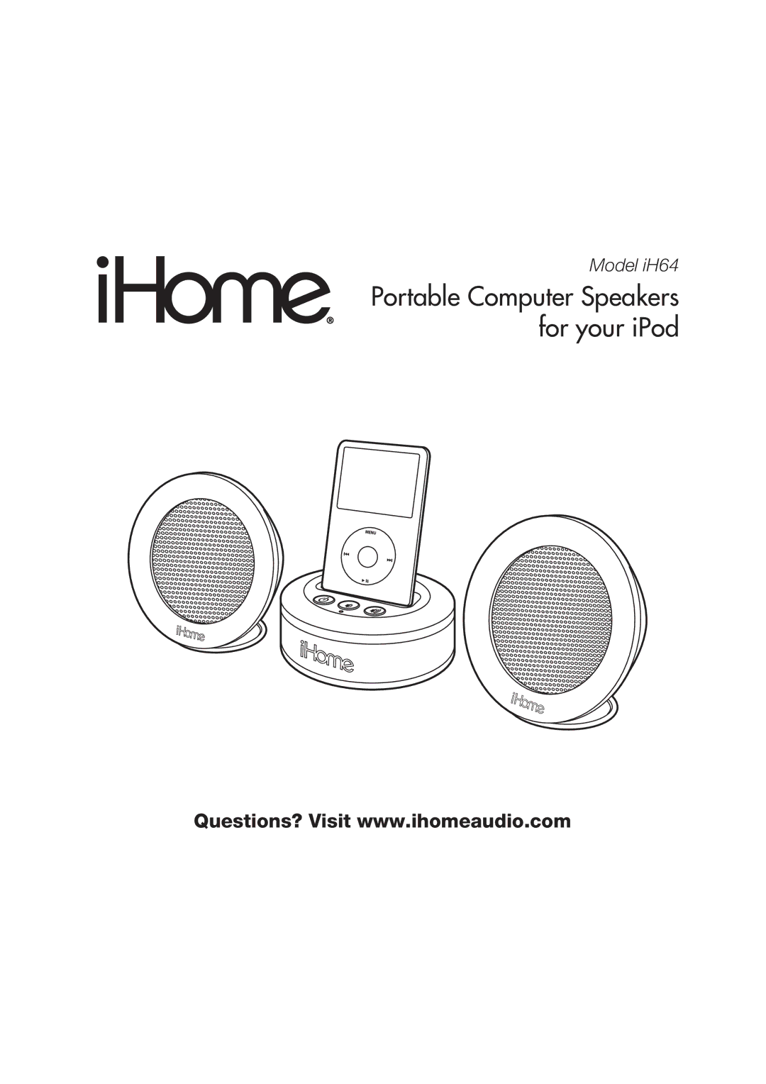 iHome iH64 manual Portable Computer Speakers for your iPod 