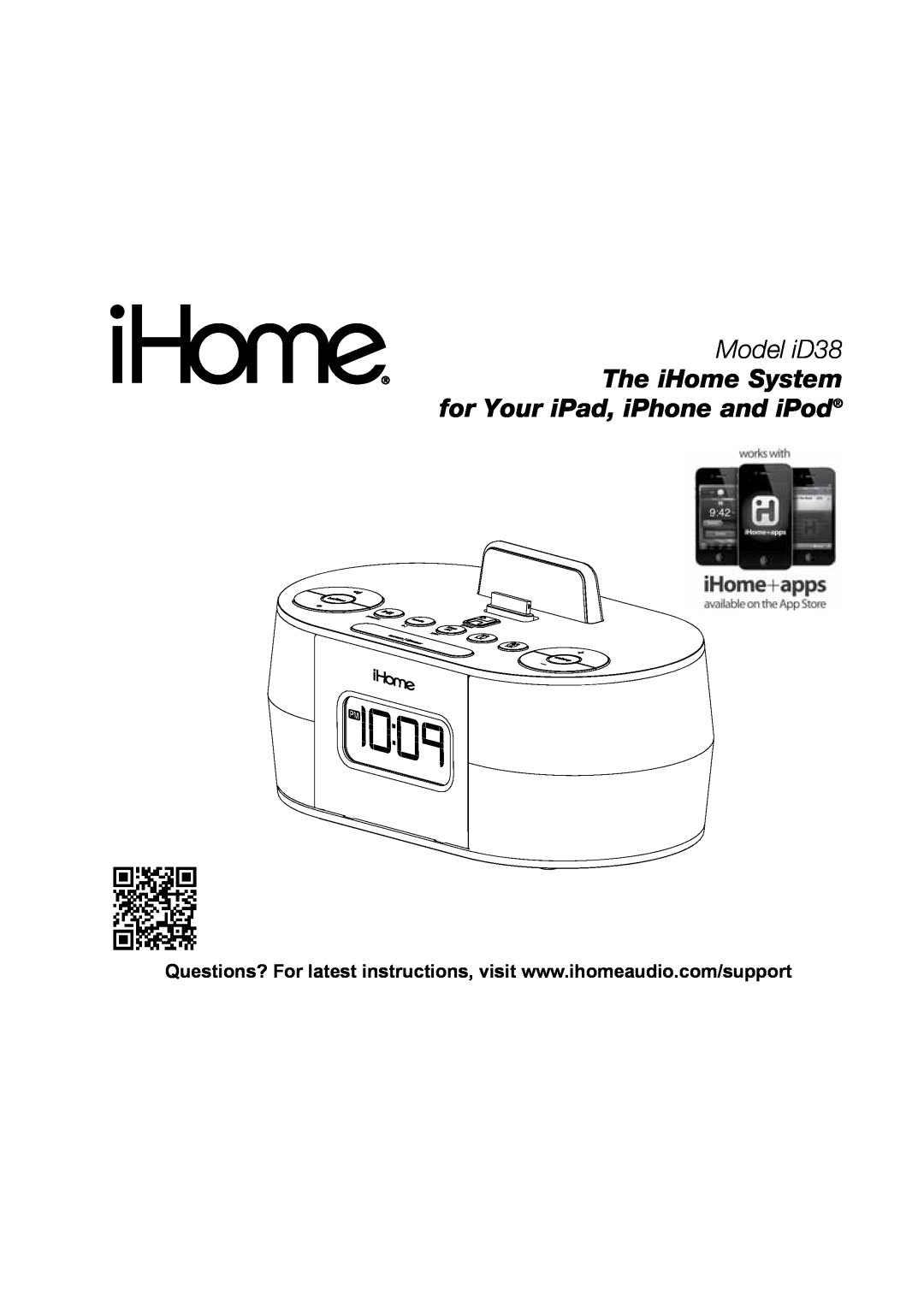 iHome ihome manual Dual Alarm Clock Speaker System, DF-H22, DK-H22, DM-H22, for iPod 