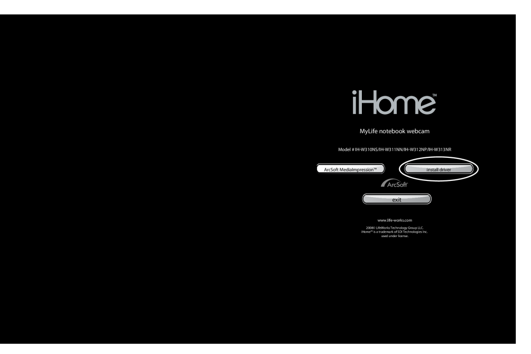 iHome HW310NS, IHW313NR, HW311NN, HW312NP user manual your new webcam, install software, to install the webcam driver 