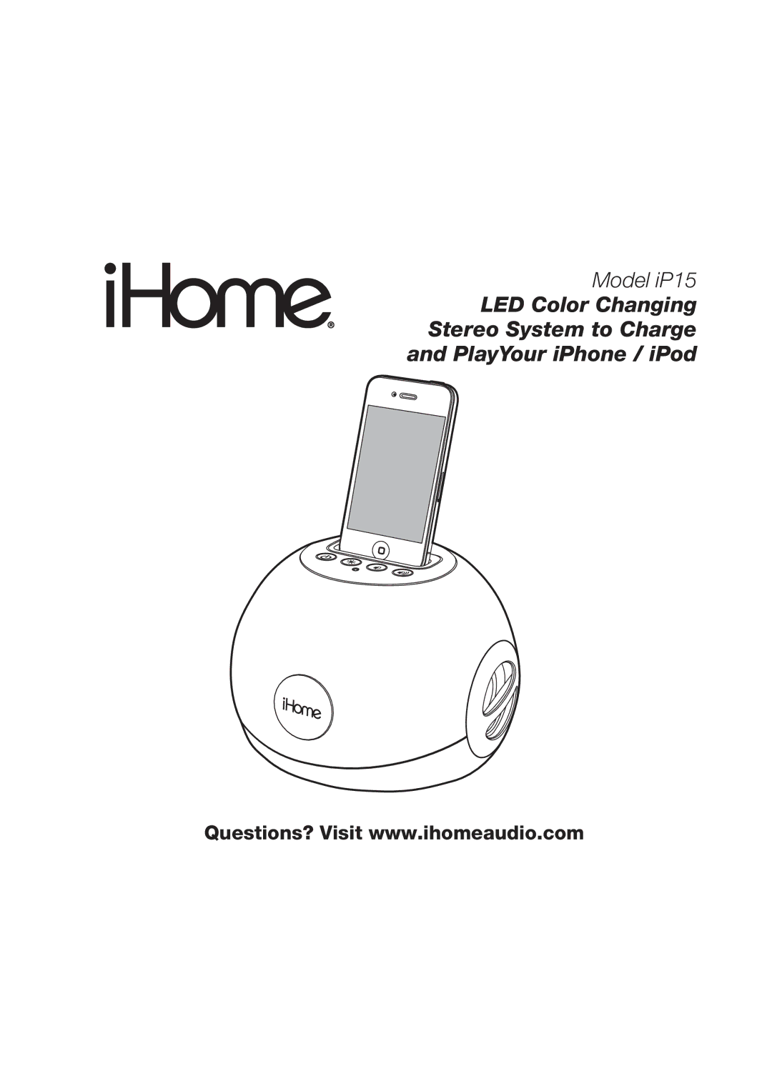 iHome ip15 instruction manual Model iP15 