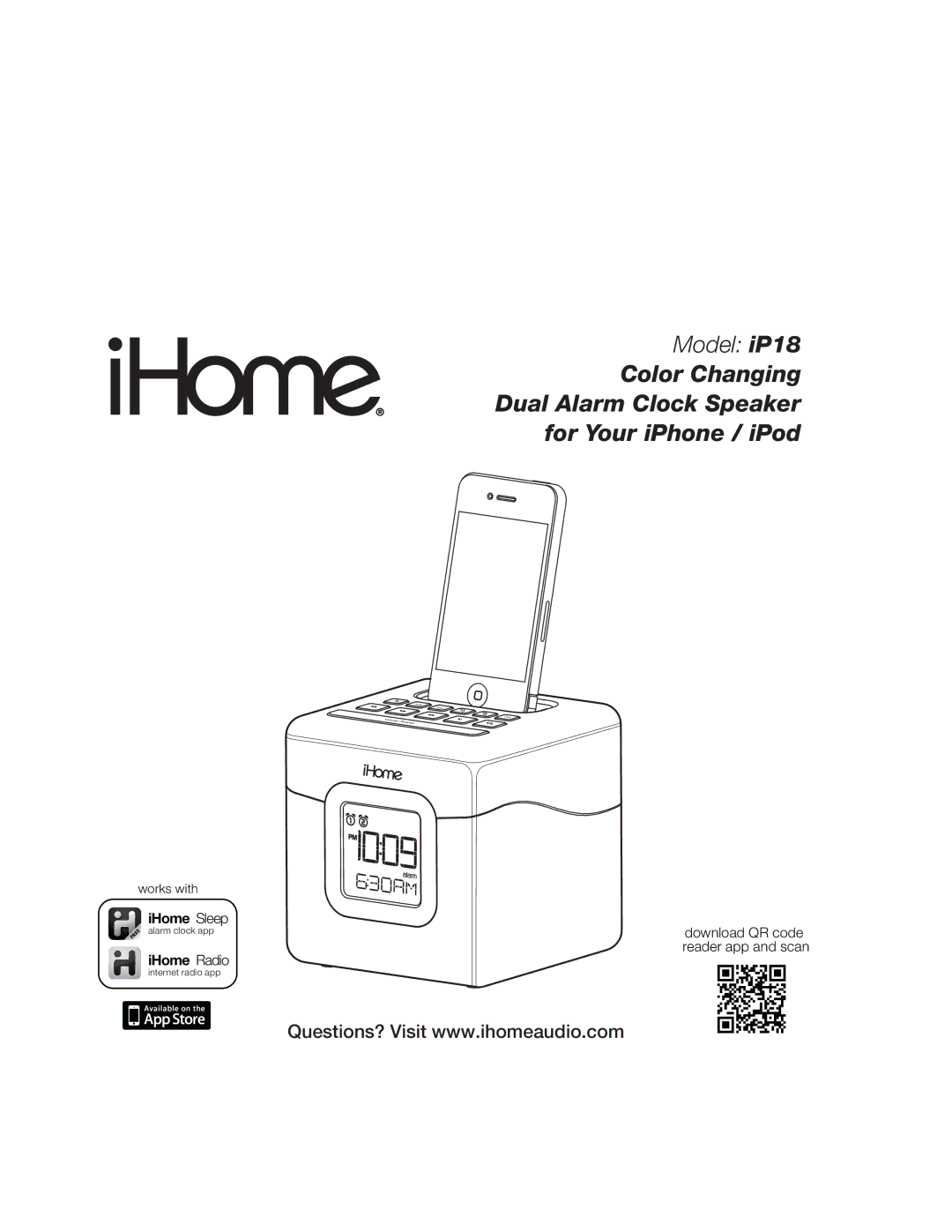 iHome IP18 instruction manual Model iP18 