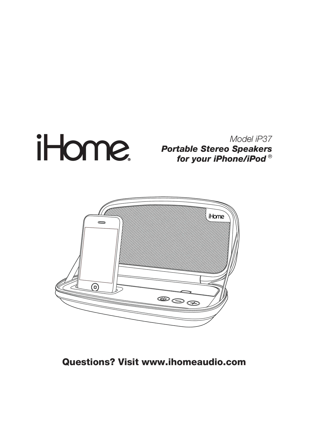 iHome iP37 manual Portable Stereo Speakers for your iPhone/iPod 