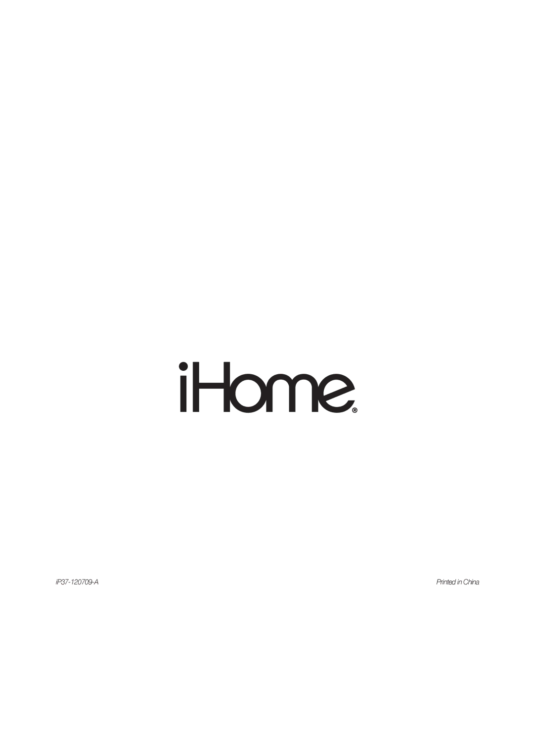 iHome iP37 manual IP37-120709-A 