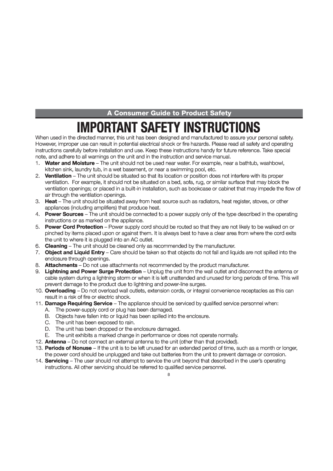 iHome IP39 manual A Consumer Guide to Product Safety 