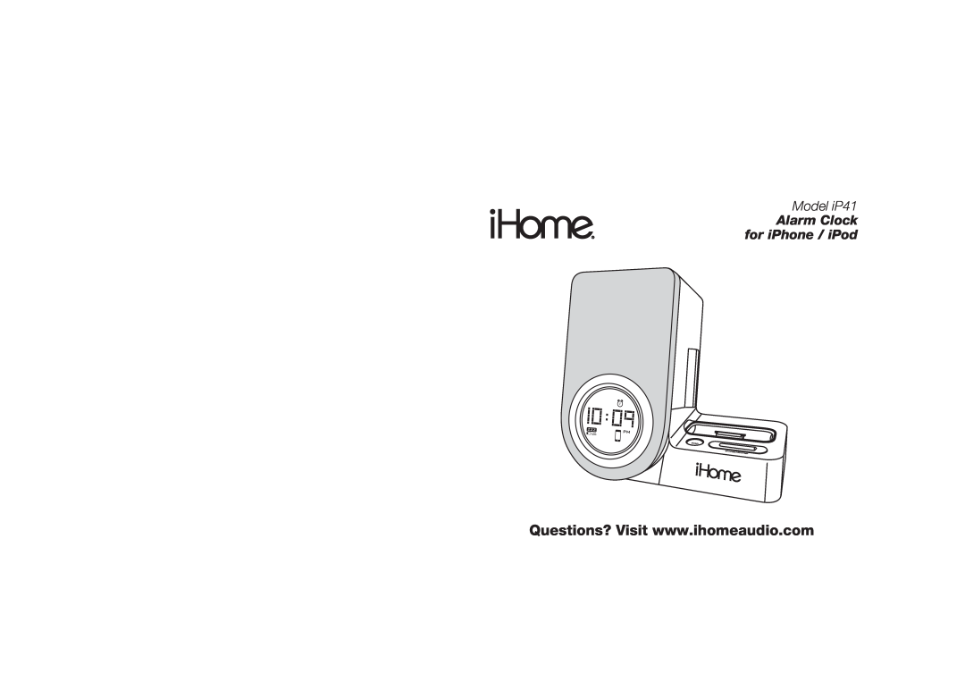 iHome warranty Model iP41, Alarm Clock for iPhone / iPod 