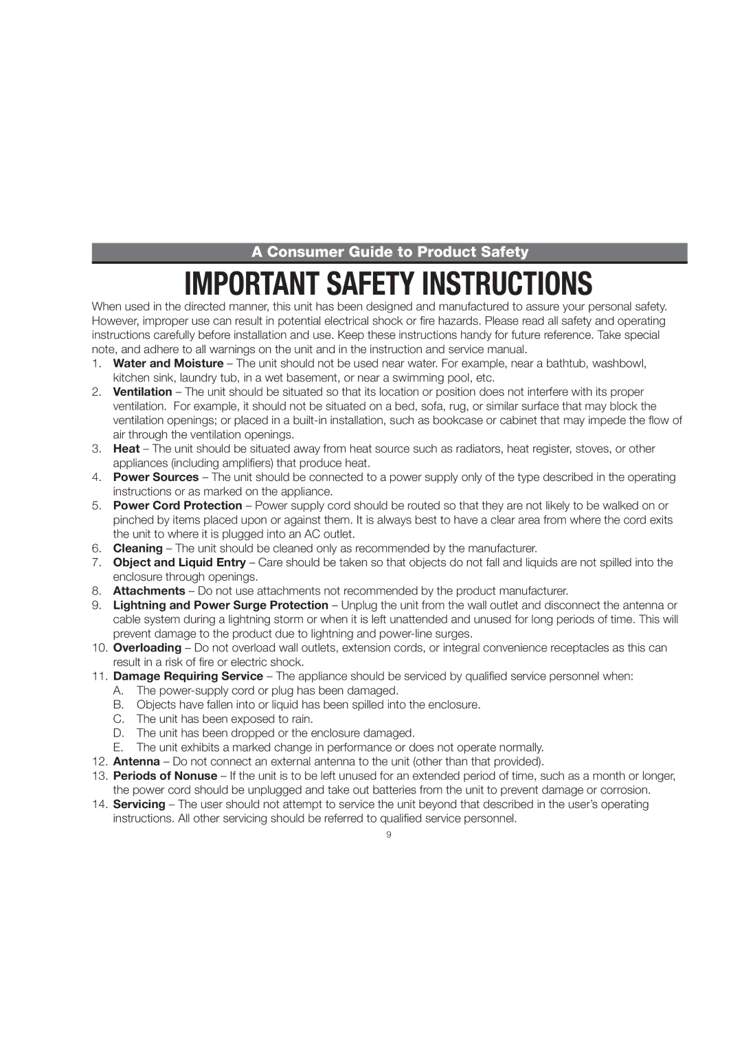 iHome IP45 manual Consumer Guide to Product Safety 