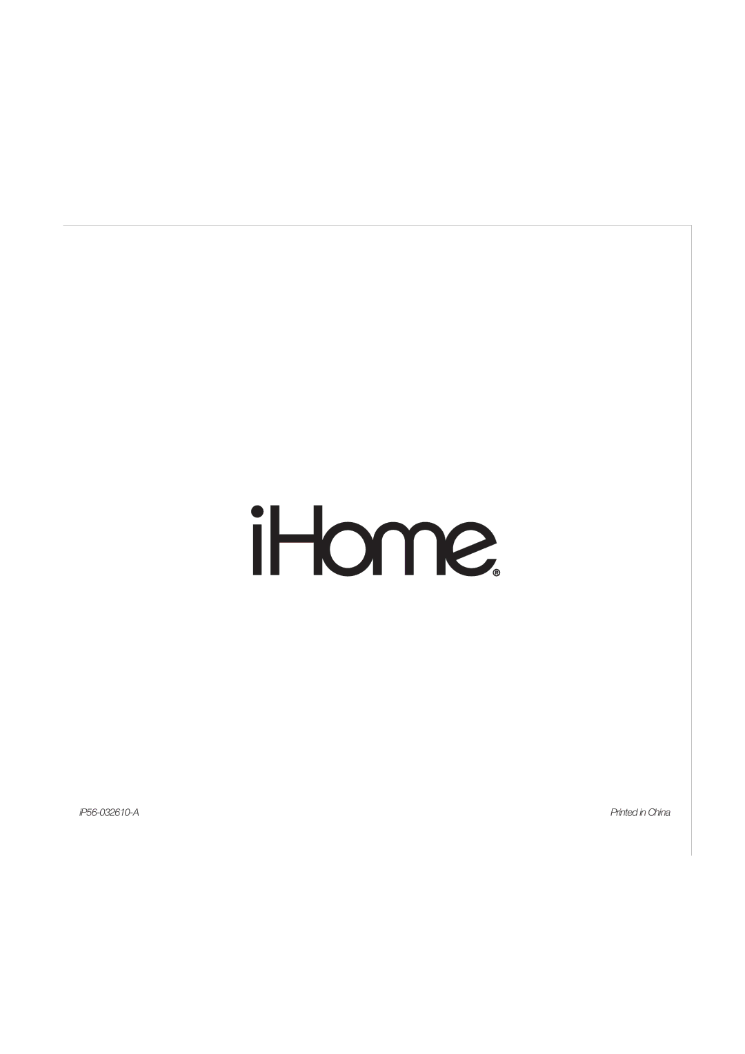 iHome manual IP56-032610-A 