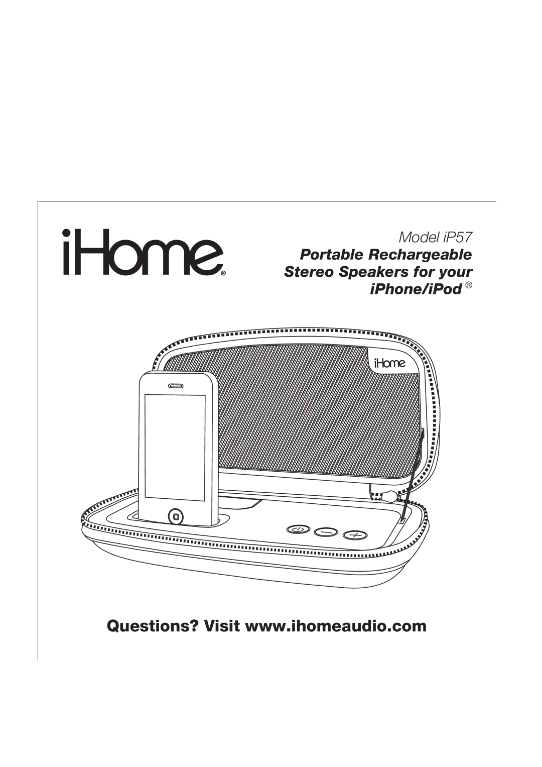 iHome IP57 manual Model iP57 