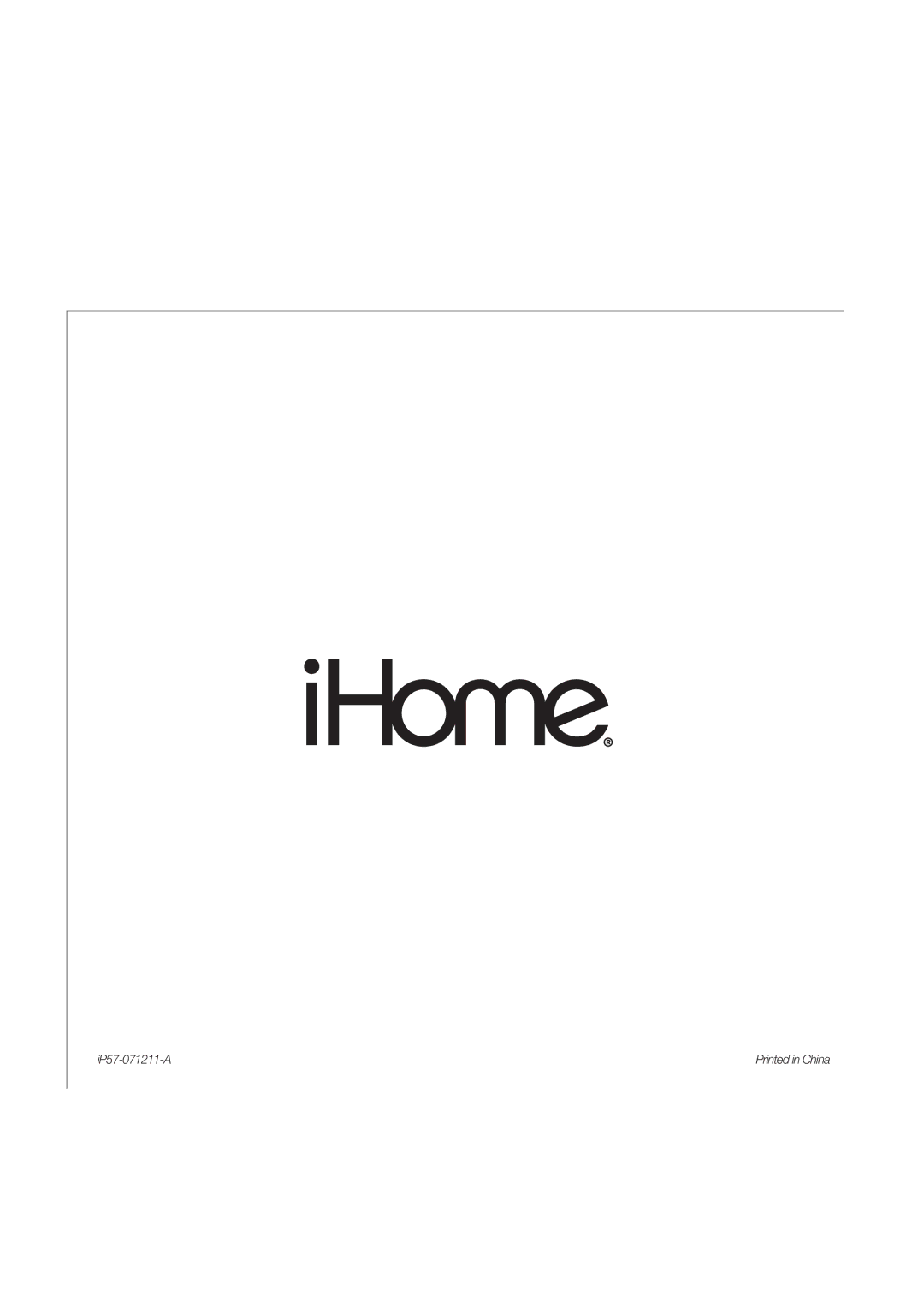 iHome manual IP57-071211-A 