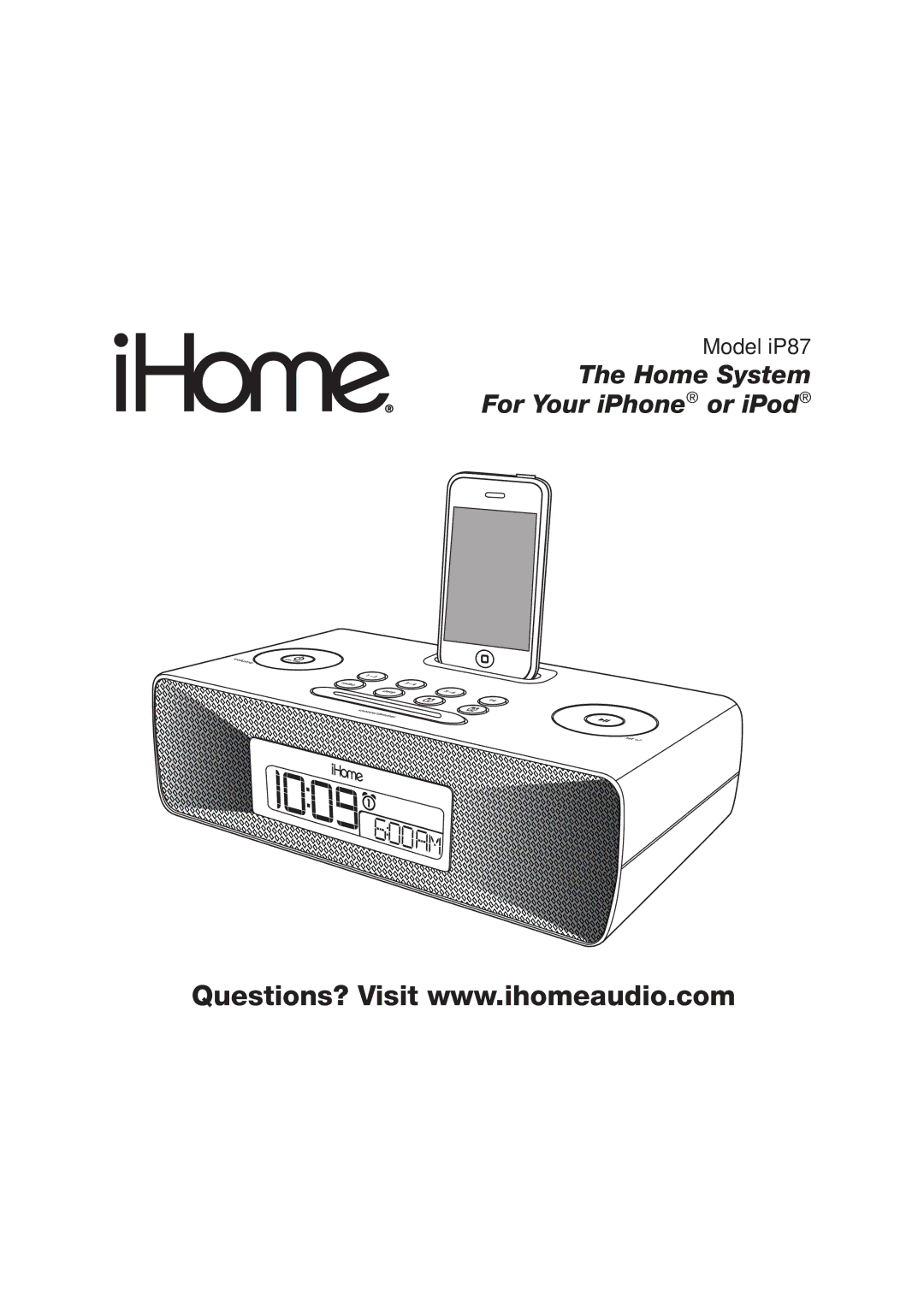 iHome IP87 manual Home System For Your iPhone or iPod 