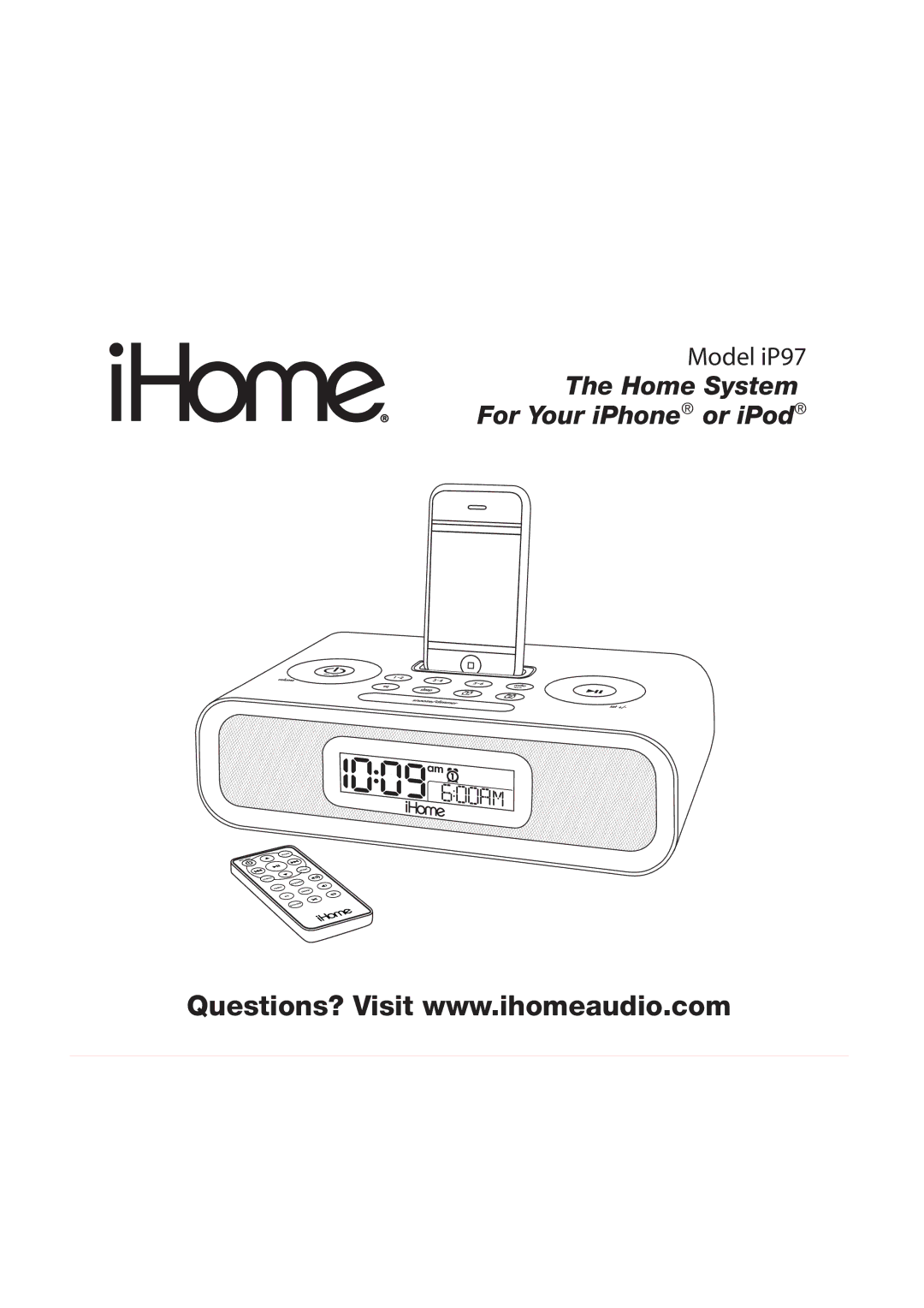 iHome IP97 manual Home System For Your iPhone or iPod 