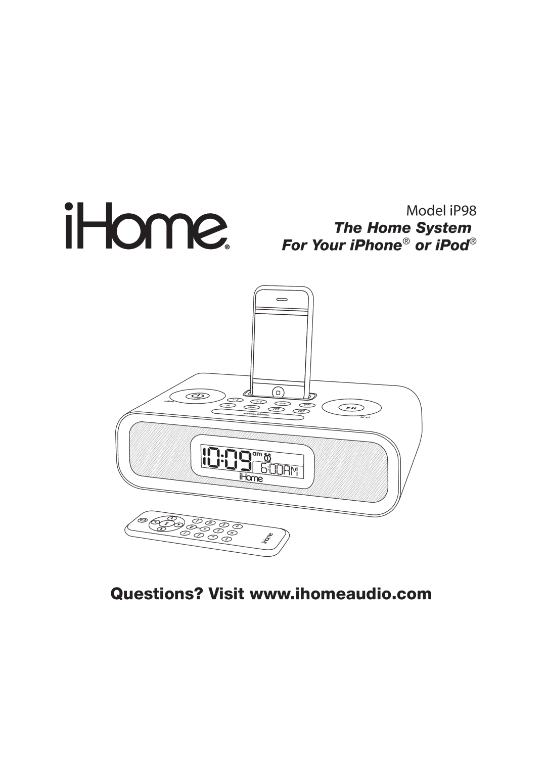 iHome IP98 manual Home System For Your iPhone or iPod 