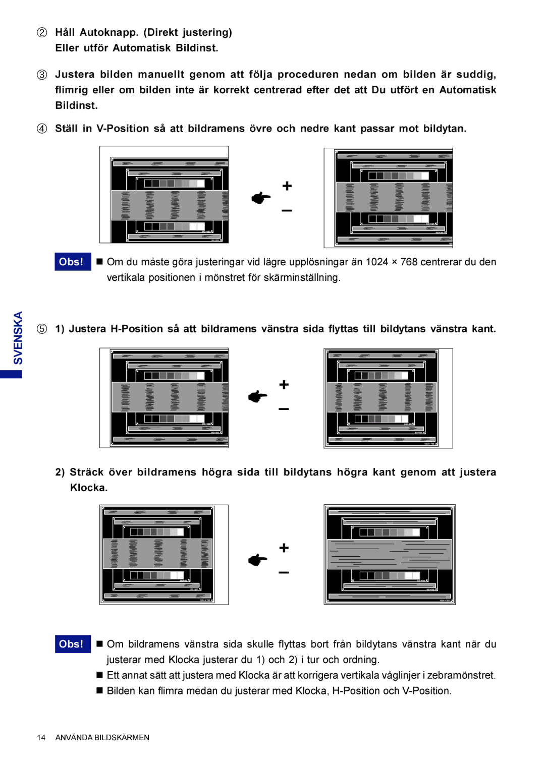 Iiyama AX3835UTBK user manual 14 Använda Bildskärmen 