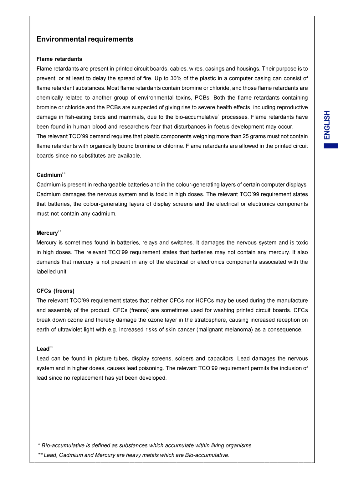 Iiyama AX3835UTBK user manual Environmental requirements 