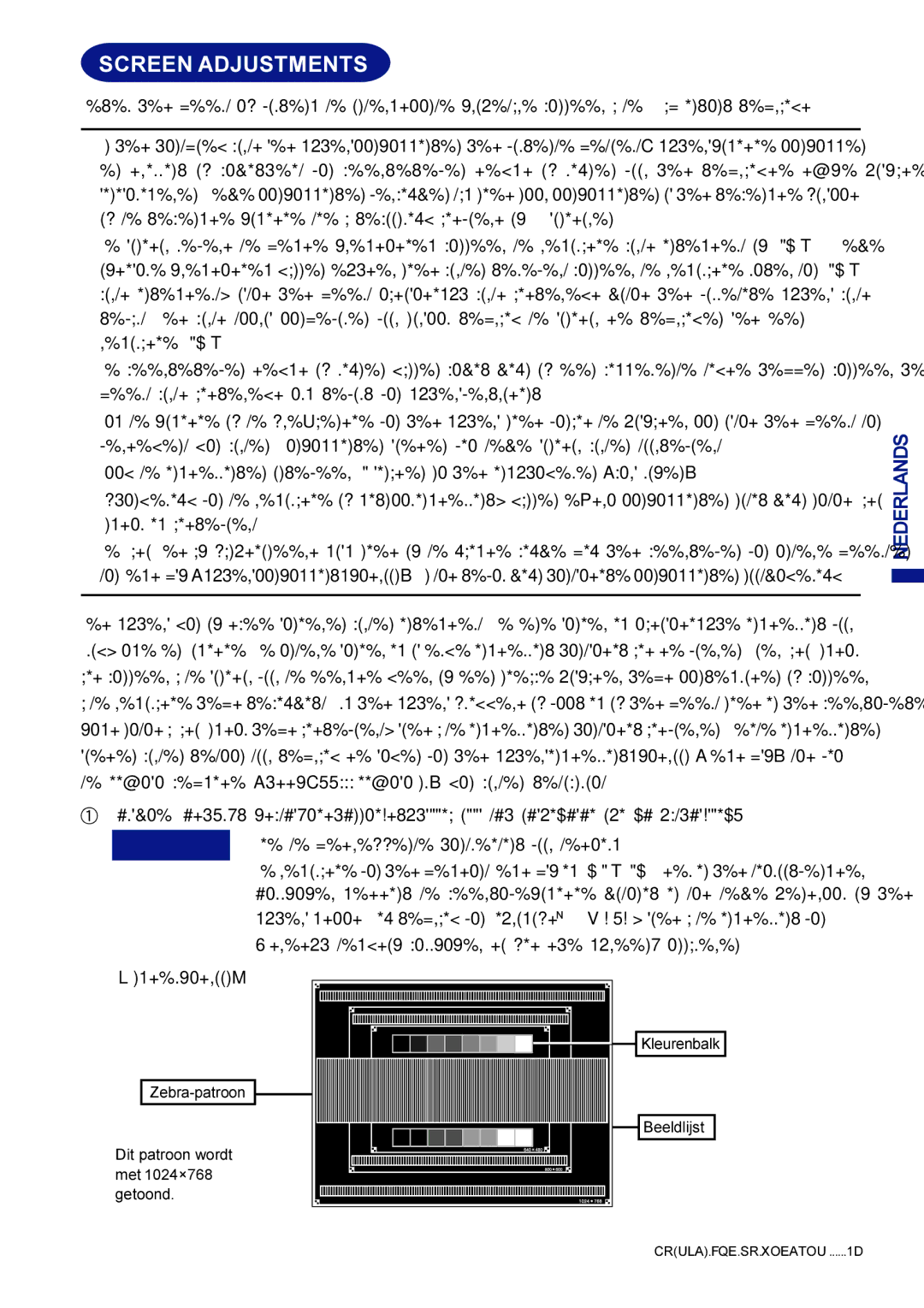 Iiyama AX3835UTBK user manual Screen Adjustments 