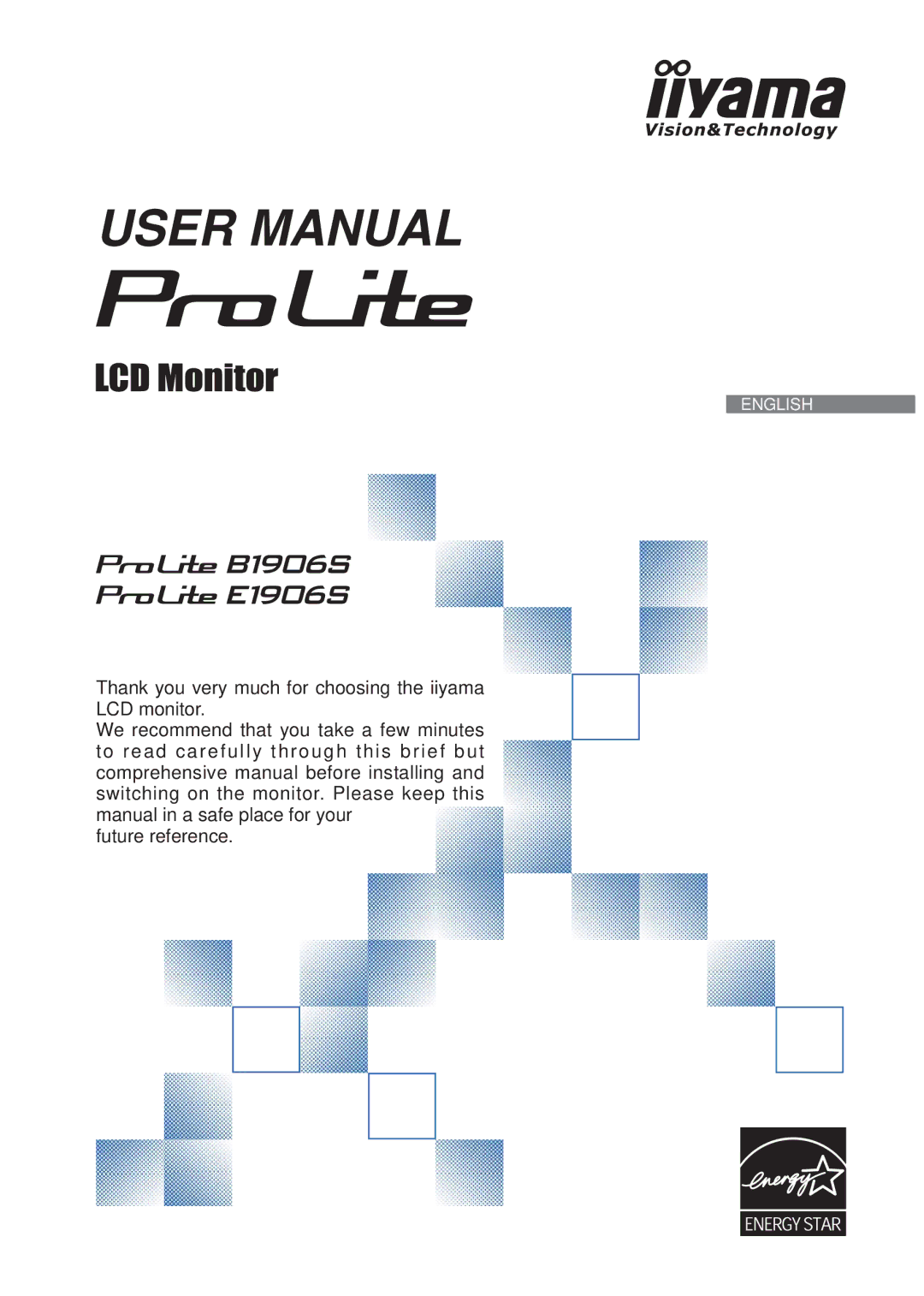 Iiyama B1906S, E1906S user manual English 