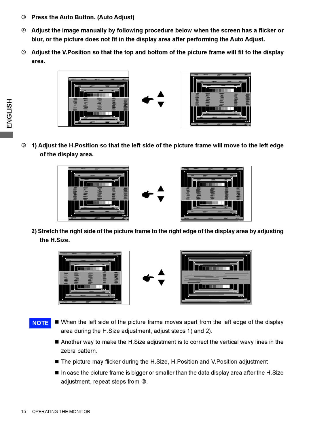 Iiyama E2207WSV user manual  Press the Auto Button. Auto Adjust 