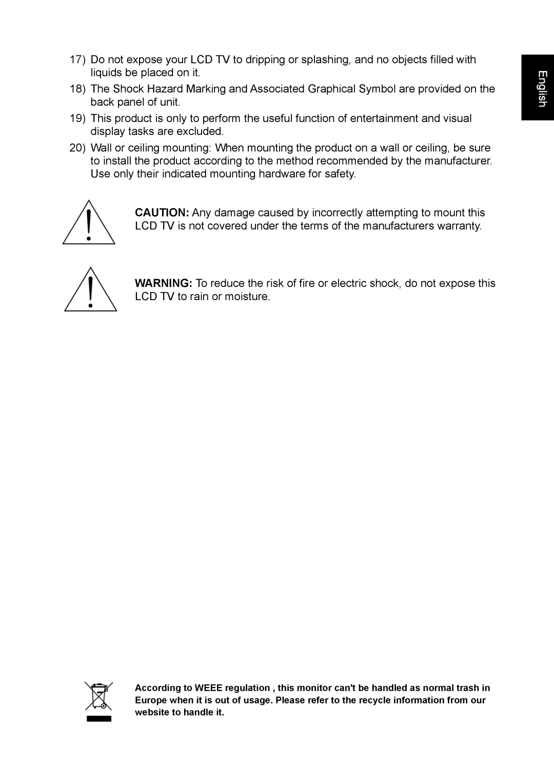 Iiyama PLC1900WTV user manual English 