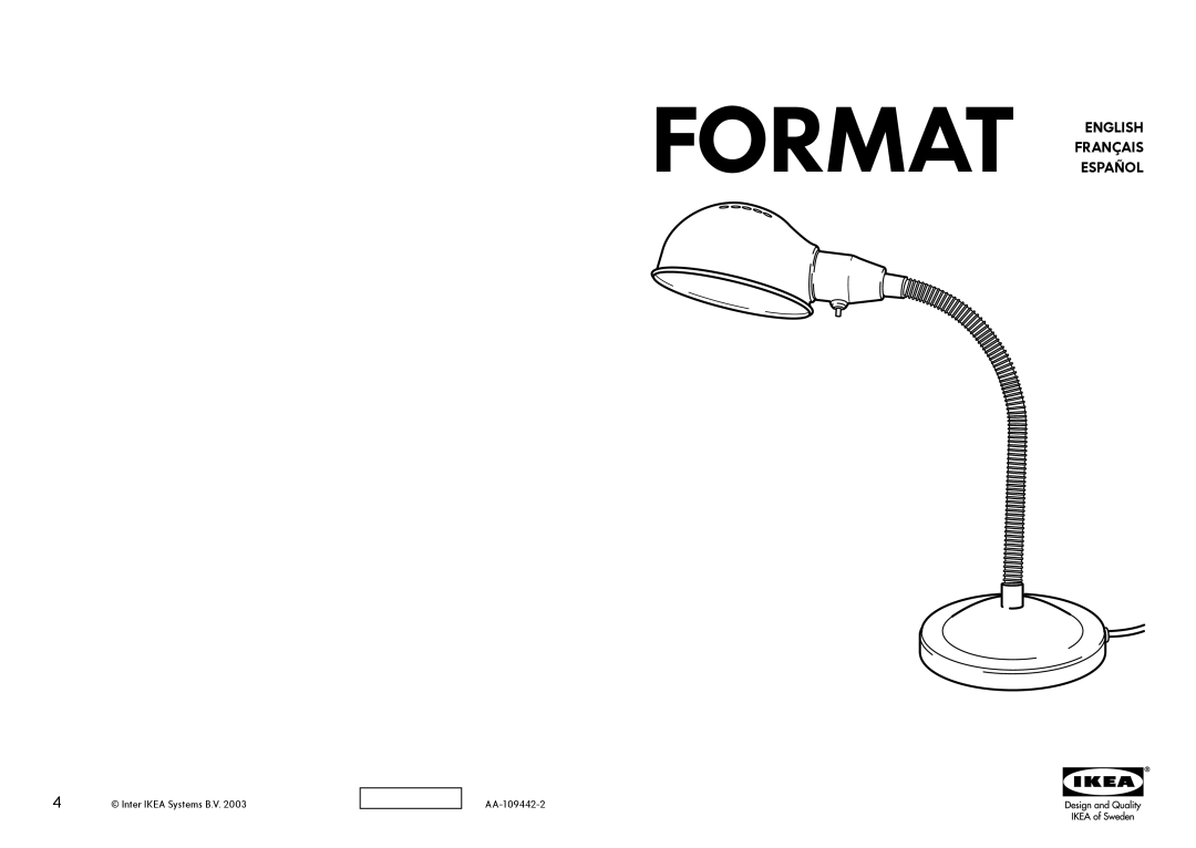 IKEA AA-109442-2 manual Format English Français Español 