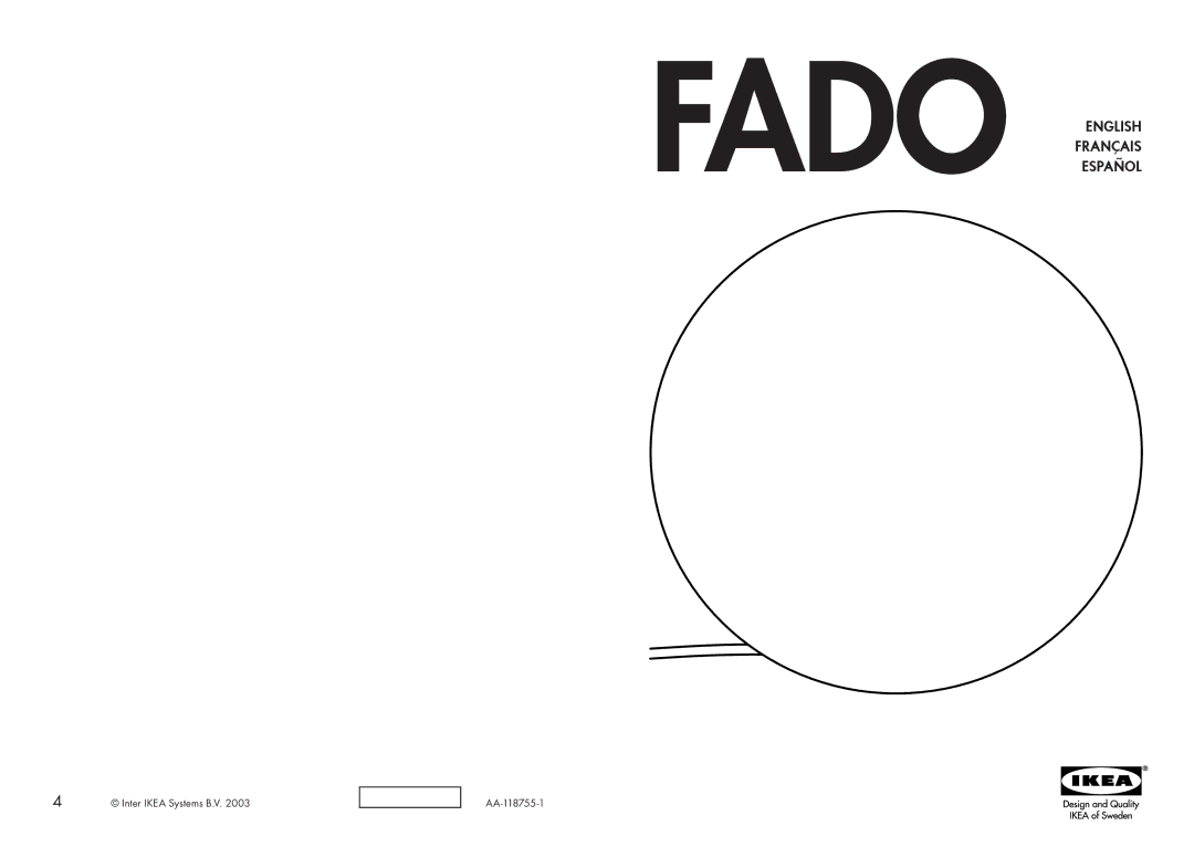 IKEA AA-118755-1 manual Español, Fado English Français 