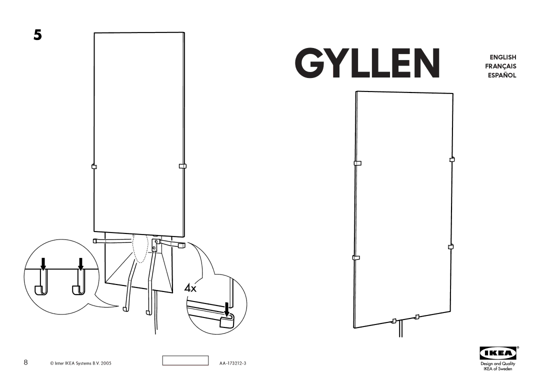 IKEA AA-173212-3 manual Gyllen English Français Español 