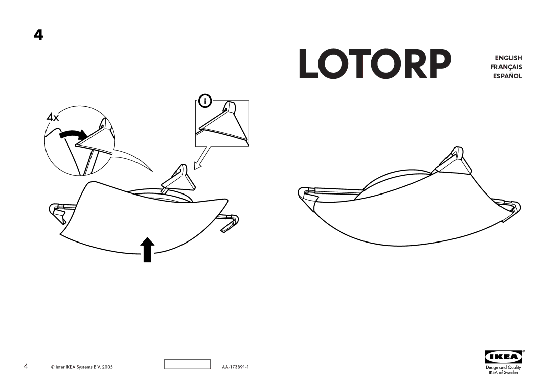 IKEA AA-173891-1 manual Lotorp English Français Español 