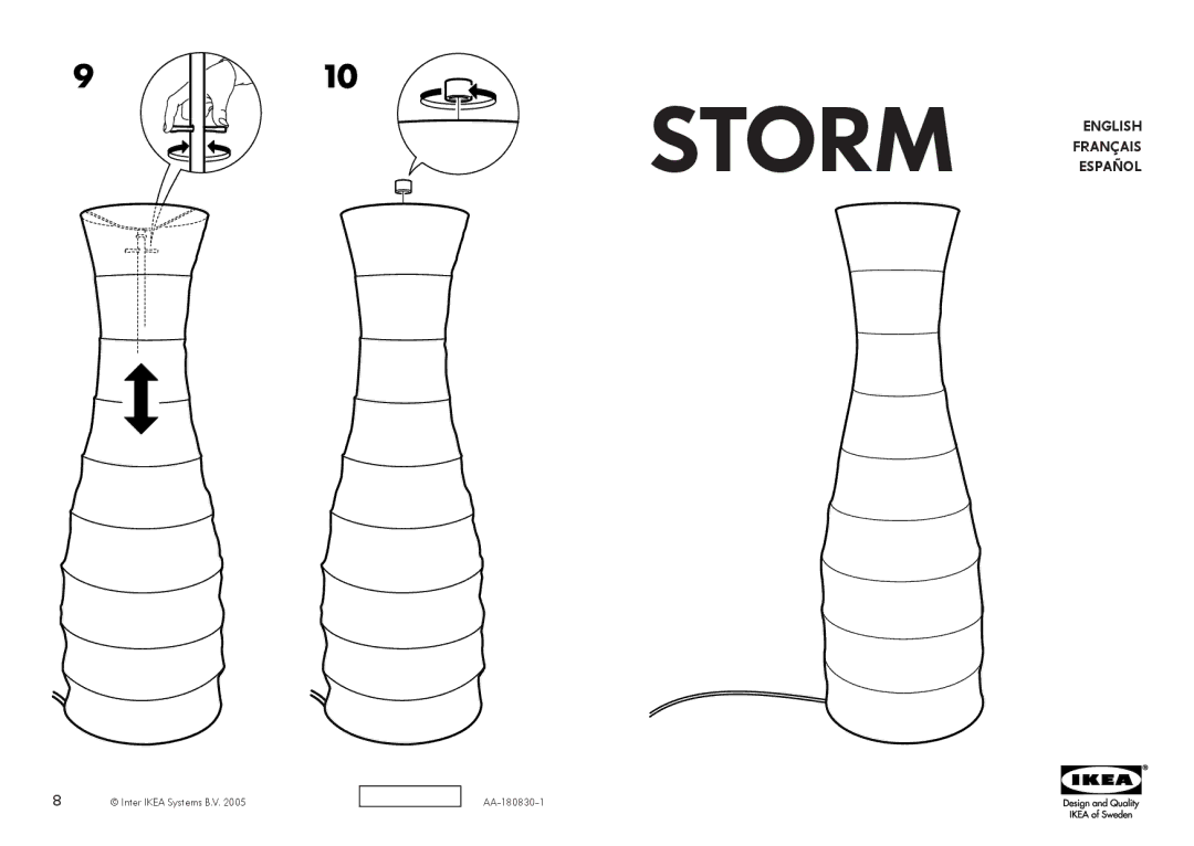 IKEA AA-180830-1 manual Storm English Français Español 