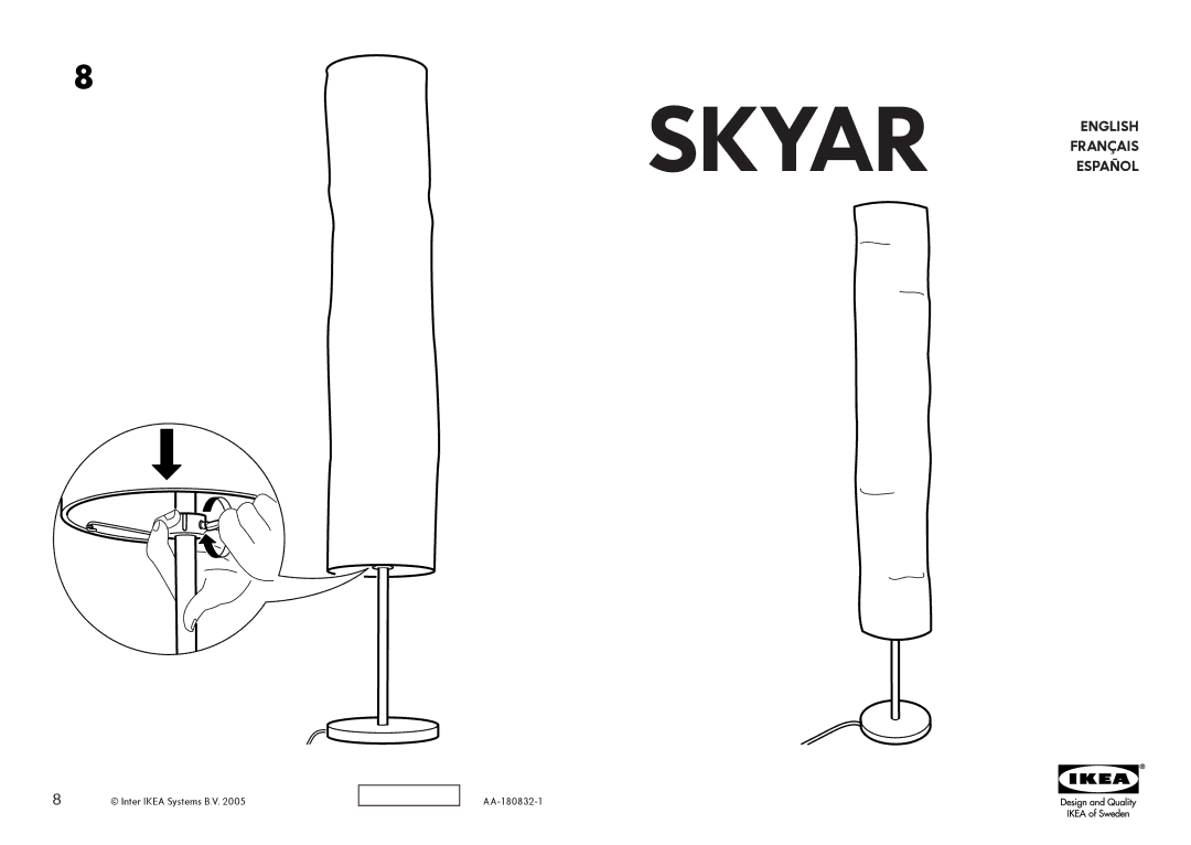 IKEA AA-180832-1 manual Skyar English Français Español 