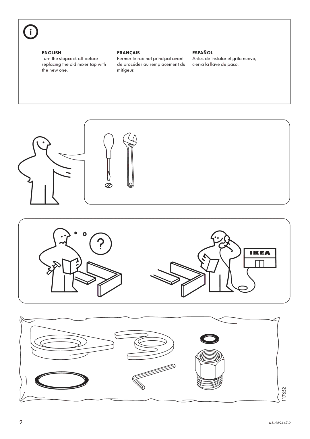 IKEA AA-289447-2 manual English Français Español 