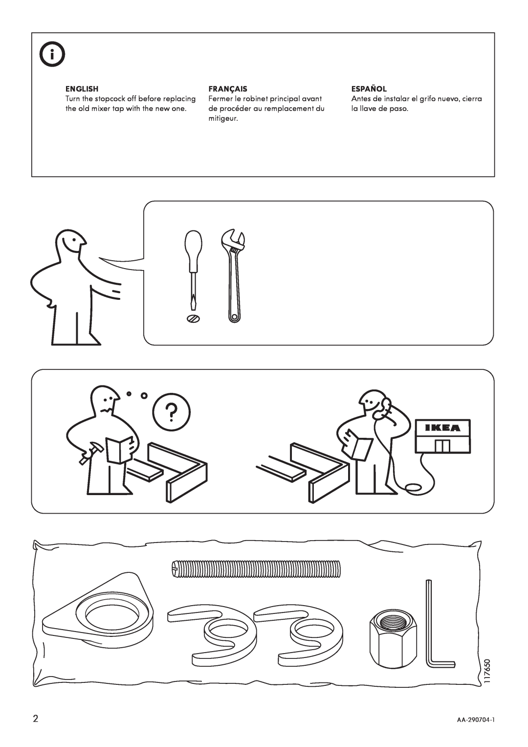 IKEA AA-290704-1 manual English, Français, Español 