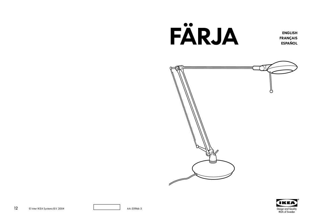 IKEA AA-35966-3 manual Färja 