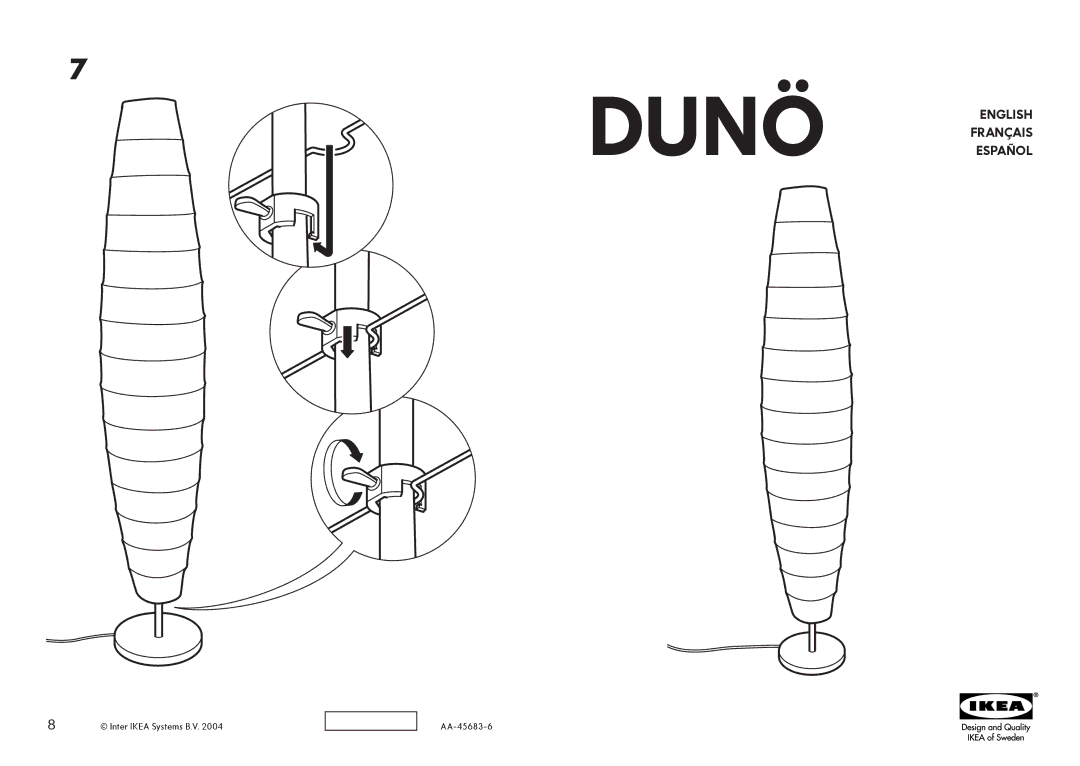 IKEA AA-45683-6 manual Dunö 