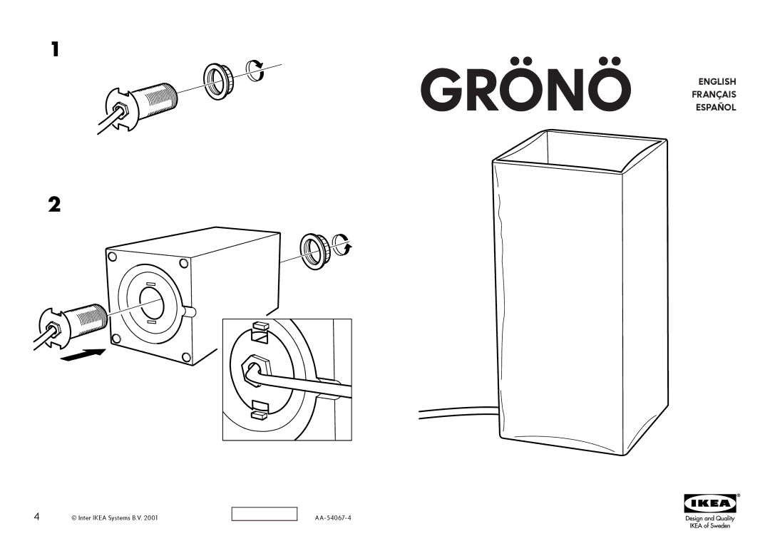 IKEA AA-54067-4 manual Grönö English Français Español 