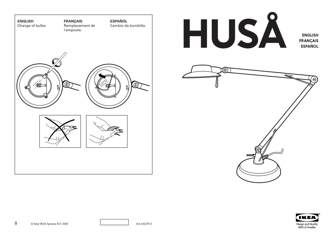 IKEA AA-65329-2 manual Huså English Français Español 