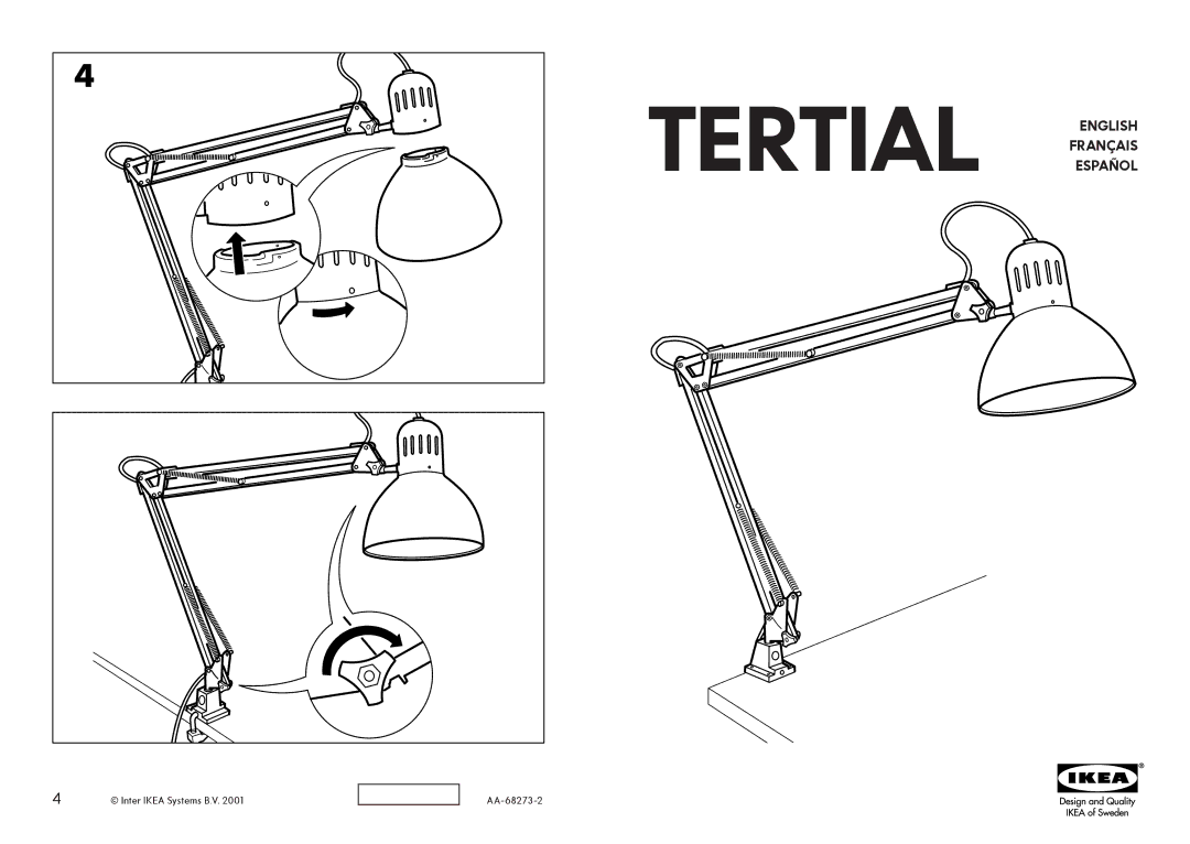 IKEA AA-68273-2 manual Tertial English 