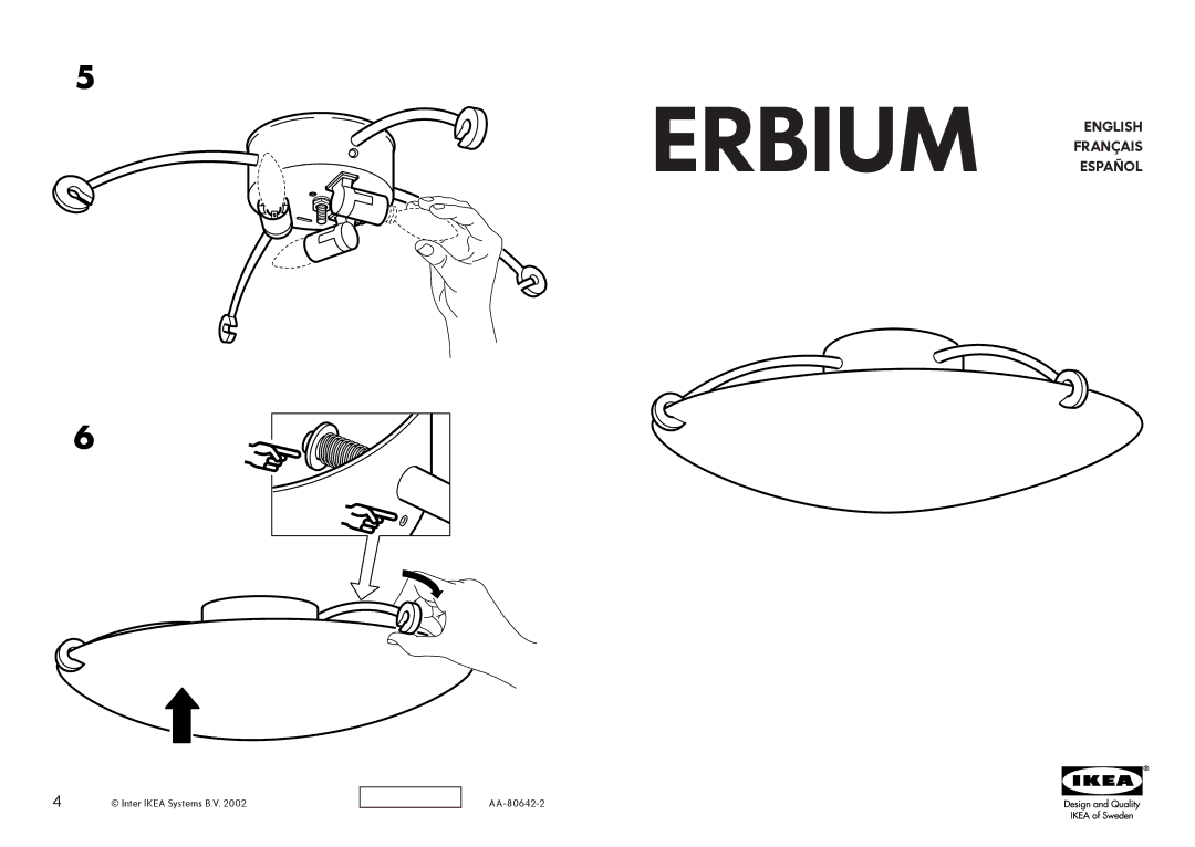 IKEA AA-80642-2 manual Erbium English Français Español 