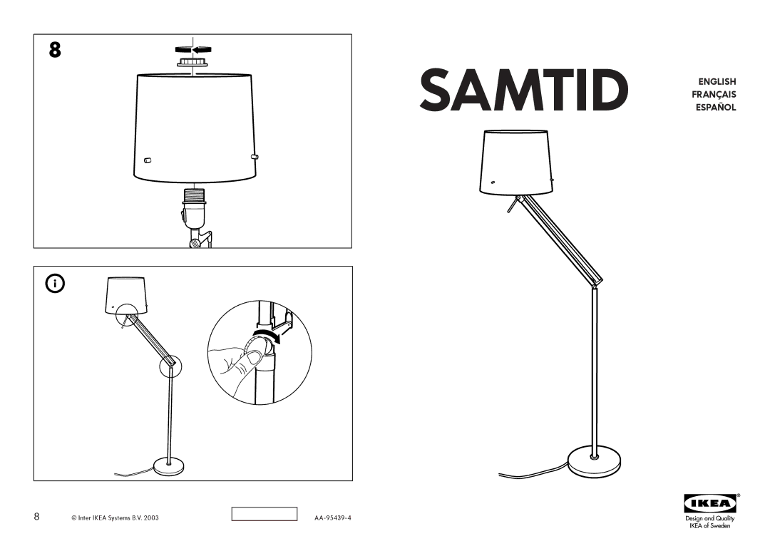 IKEA AA-95439-4 manual Samtid English Français Español 