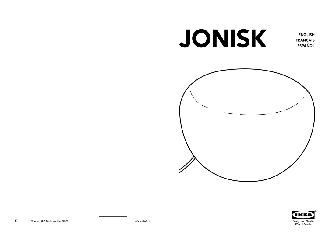 IKEA AA-96165-2 manual Jonisk English Français Español 