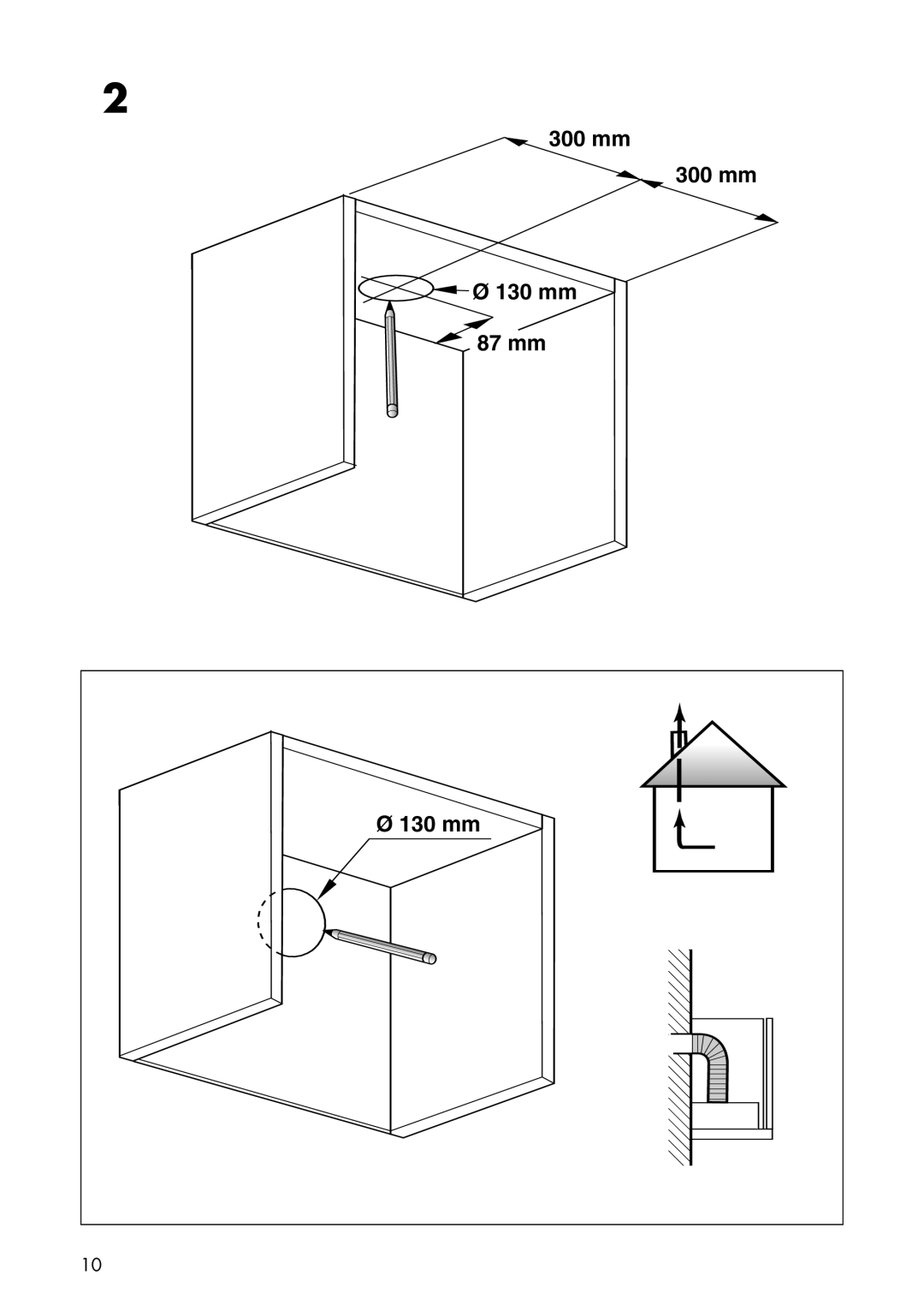 IKEA BF325 manual 300 mm 130 mm 87 mm 