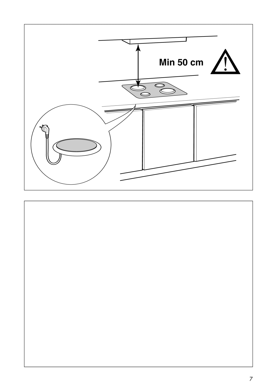 IKEA BF325 manual Min 50 cm 