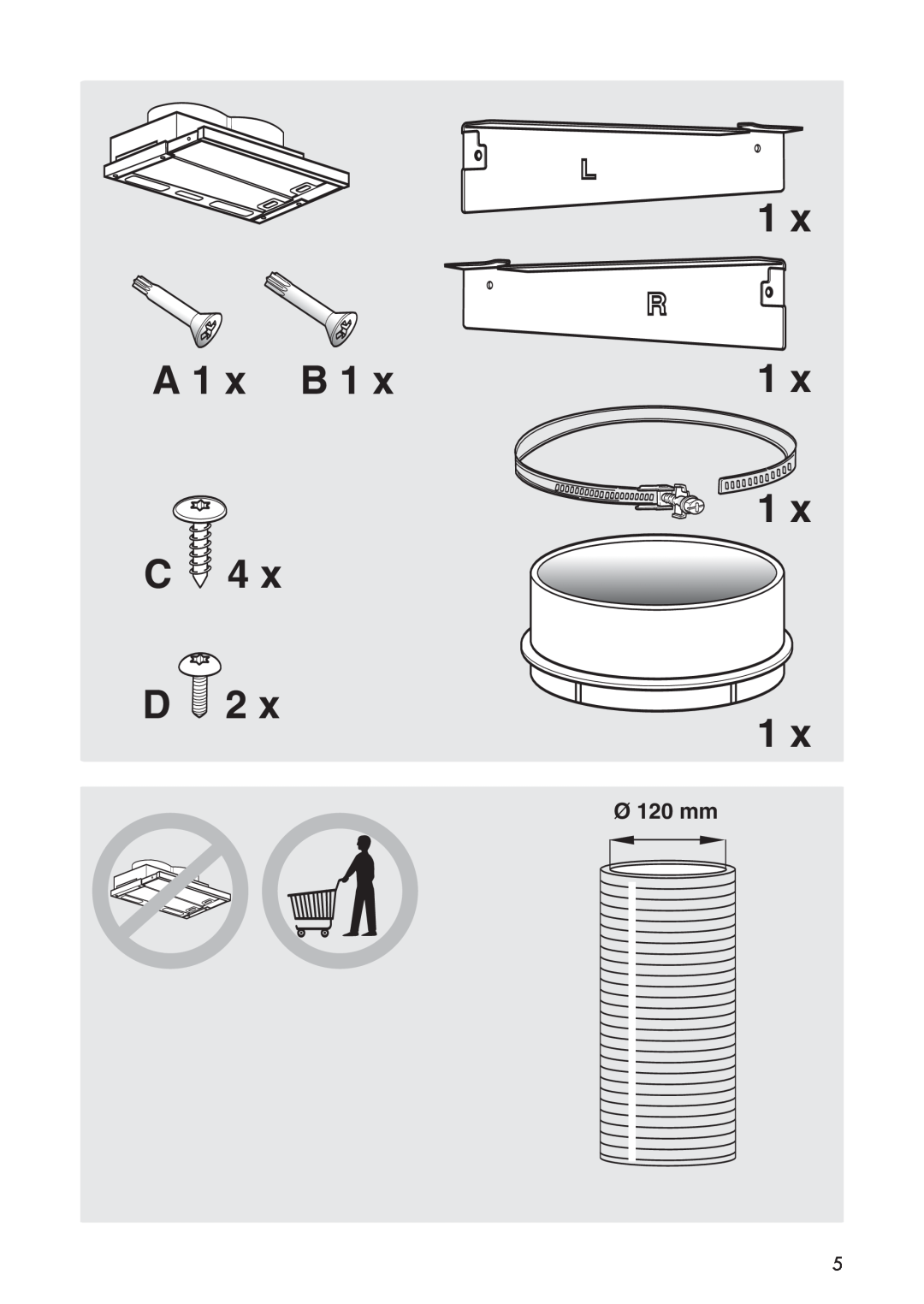 IKEA BF325 manual A 1 x B, Ø 120 mm 