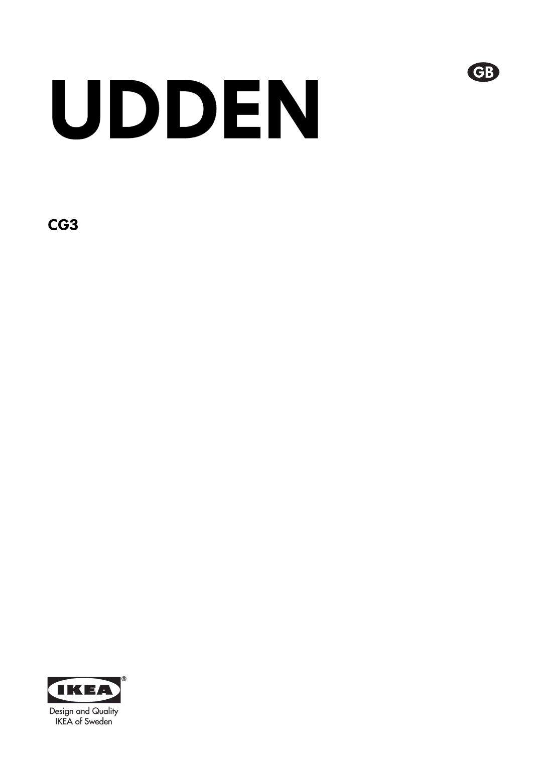 IKEA CG3 manual Udden GB 