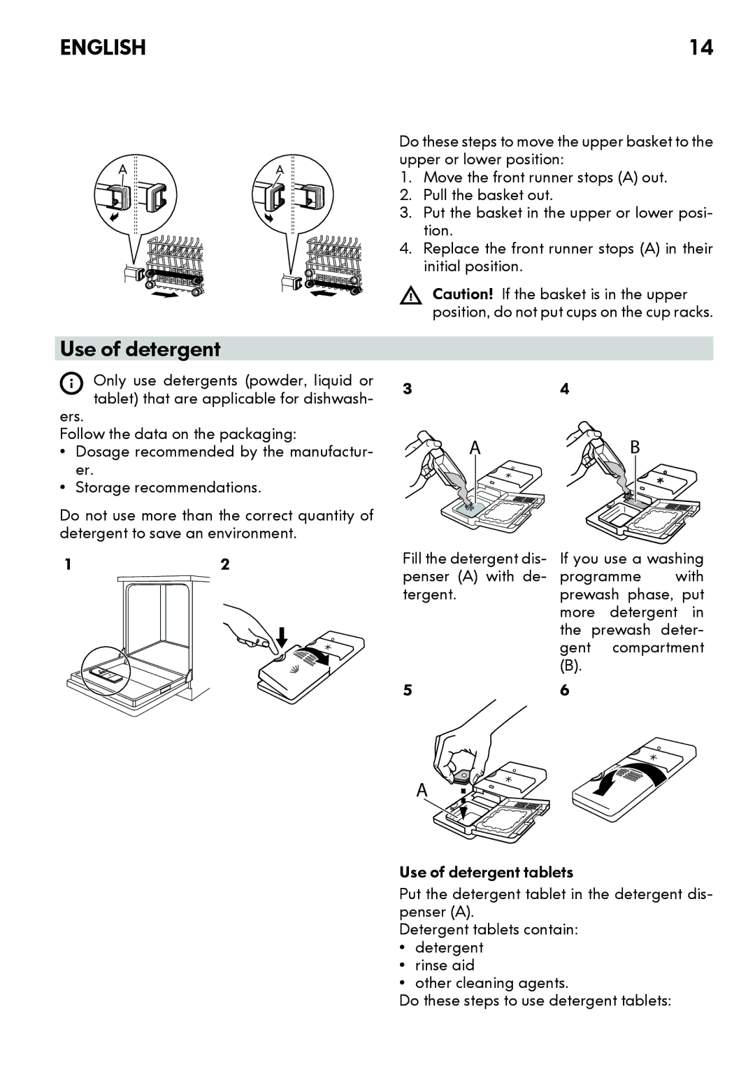 IKEA DW60 manual Use of detergent 