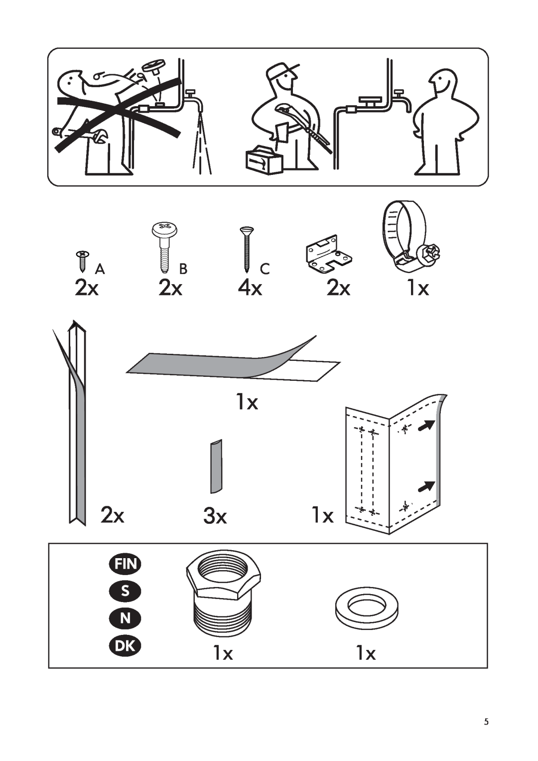 IKEA DWT160 manual A B C, Fin S N 