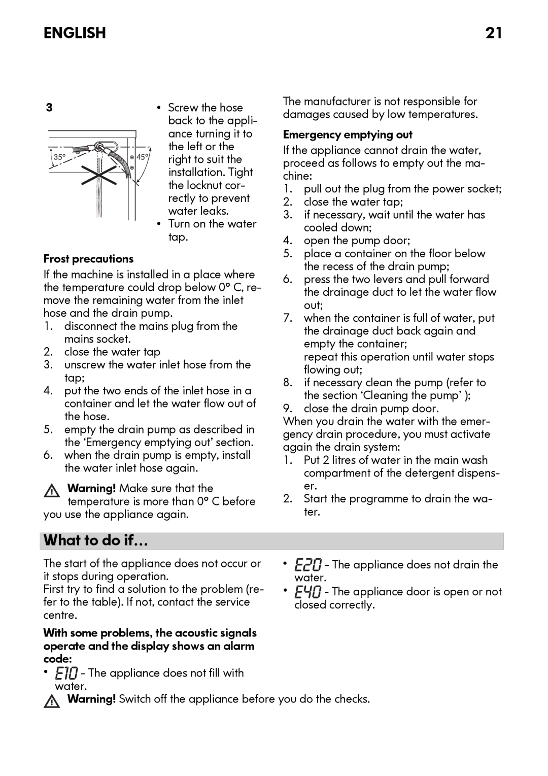 IKEA FWM7 manual What to do if… 