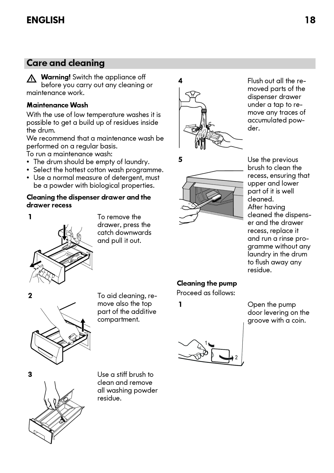 IKEA FWMND6 manual Care and cleaning 