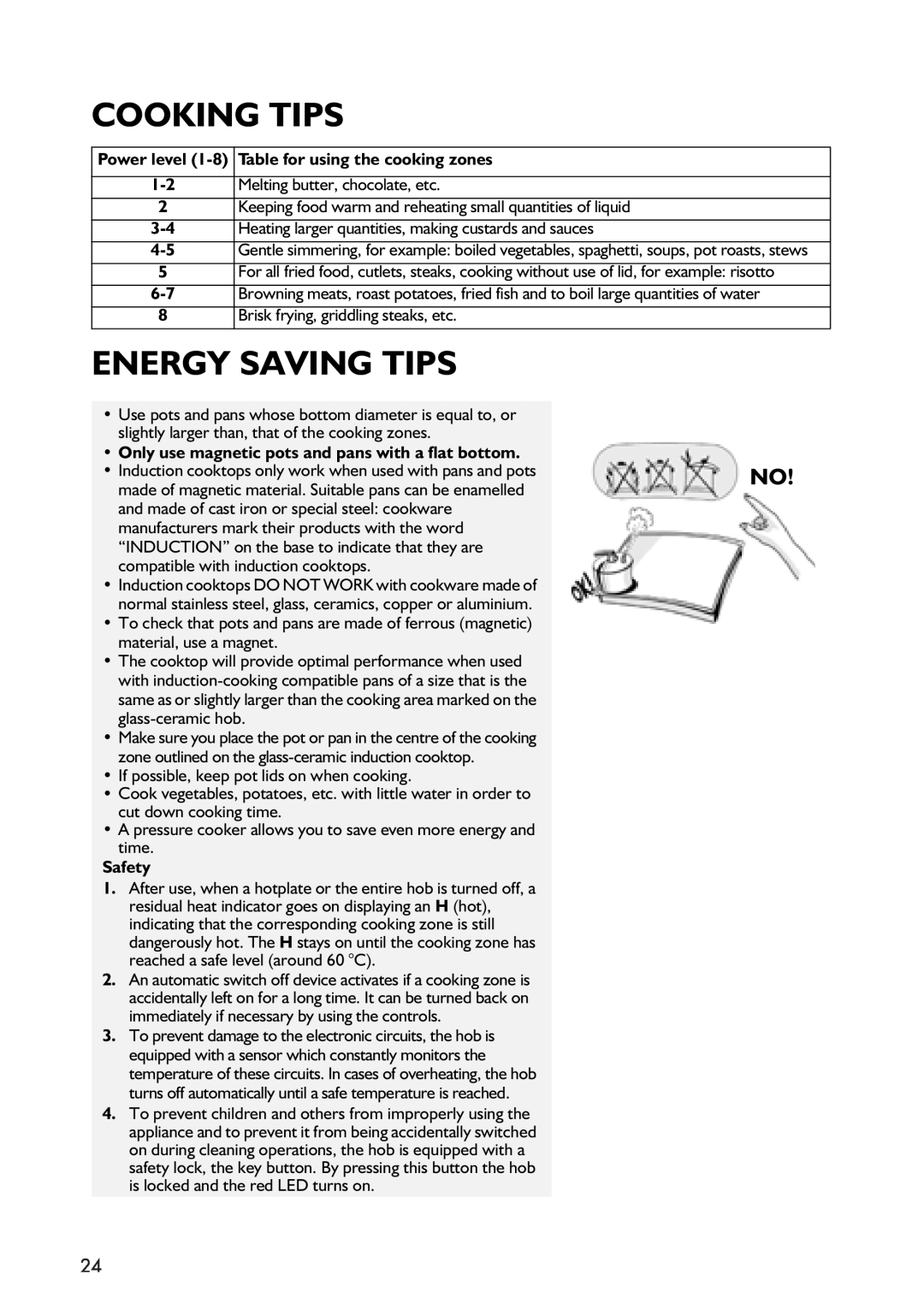IKEA HIN1T manual Cooking Tips, Energy Saving Tips 